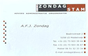 Visitekaartje Anton Zondag